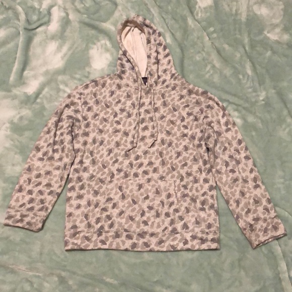 M&S Collection Grey Leopard Print Hoodie - Picture 1 of 4